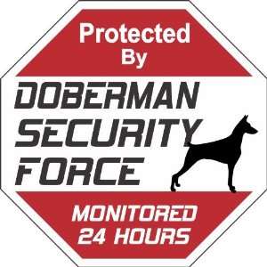    Doberman Dog Yard Sign Security Force Doberman