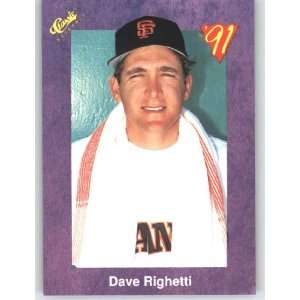 1991 Classic Game (Purple) Trivia Game Card # 87 Dave Righetti   New 