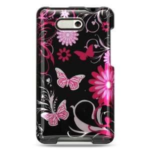    PINK BLACK BUTTERFLY DESIGN CASE for the HTC ARIA 