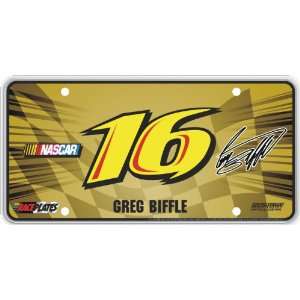   Race Plates Signature Series #16 Greg Biffle License Plate Automotive