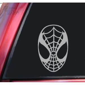  Spiderman Face Spidey Mask Vinyl Decal Sticker   Grey 