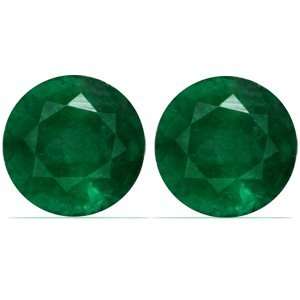  1.56 Carat Loose Emeralds Round Cut Pair Jewelry