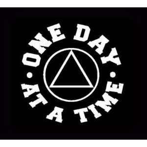  ONE DAY AT A TIME Alcoholics Anonymous VINYL STICKER/DECAL 