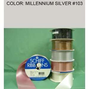  FACE SATIN RIBBON Millennium Silver #103 1/4~USA 