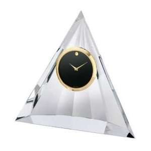  Movado Crystal Triangular Desk Clock 