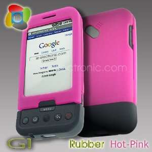  HTC Google G1 Premium 2Tone Rubber Hot Pink/Black Cover 