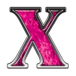 com Reflective Letter X with Inferno Pink Flames   1 h   REFLECTIVE 