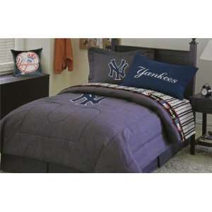  New York Yankees Blue Denim Full Size Comforter Sports 
