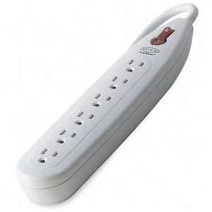 POW100208   Surge Protector, 6 Outlet, 275 Joules, Ivory 