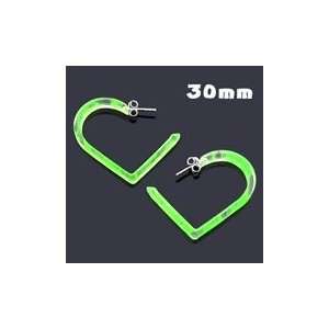  30mm UV React Heart Ear Hoop Piercing Jewelry Jewelry