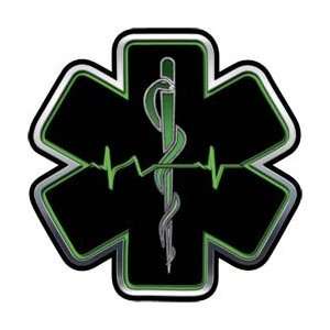  Green EMT EMS Star Of Life With Heartbeat   24 h 