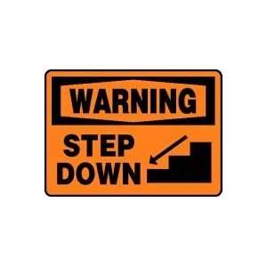  WARNING STEP DOWN (W/GRAPHIC) 10 x 14 Adhesive Dura 