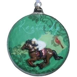  Pack of 6 State of Kentucky Glass Disk Christmas Ornaments 
