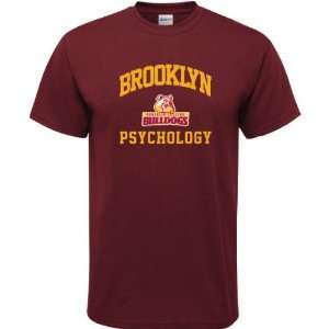  Brooklyn College Bulldogs Maroon Psychology Arch T Shirt 