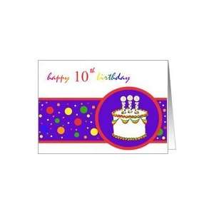  10th Happy Birthday Cake rainbow design Card Toys & Games