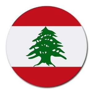  Lebanon Flag Round Mouse Pad