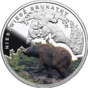  Polish Brown Bear   925 Proof Silver Medal Patio, Lawn 