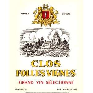  Clos Folles Vignes 16.00 x 20.00 Poster Print