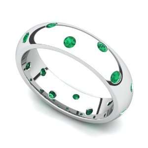   Bezel set Emerald Semi Eternity Band Ring, 5 Juno Jewelry Jewelry