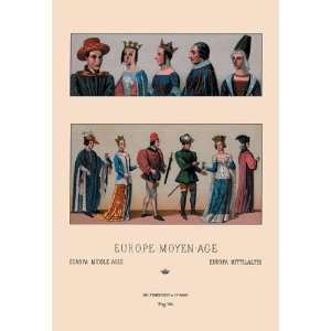   Costumes of the French Nobility 1364 1461 #1 12x18 Giclee on canvas