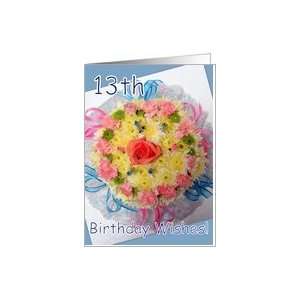  13th Birthday   Floral Cake Card Toys & Games