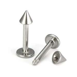  14g Stainless Steel Spiked Lip Labret Barbell Everything 