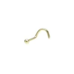  14KT Gold Nose Screw Ring 2mm Ball 20G FREE Nose Ring 