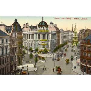  1920s Vintage Postcard Strand and Gaiety Theatre London 