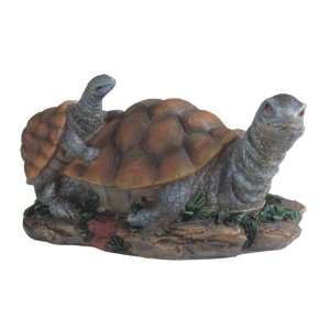   Polyresin Little Turtle Climbing Up To Turtle Father