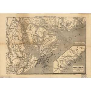  1860s Civil War map Port Royal Sound South Carolina