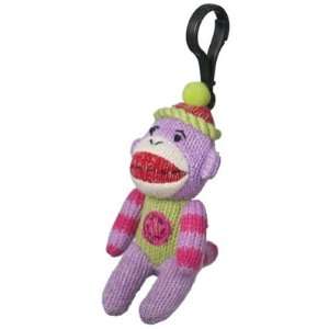    Sock Monkey Multi Pattern Plush Toy Clip ons   Purple Toys & Games