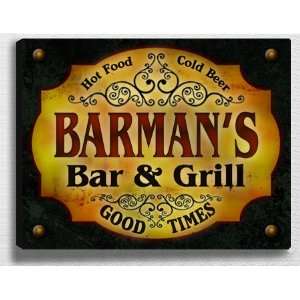  Barmans Bar & Grill 14 x 11 Collectible Stretched 