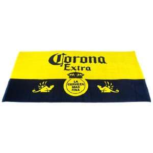  Blue / Yellow Corona Extra Crown Logo Beach Towel