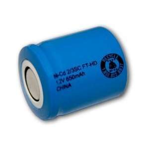  2/3 SubC Size Rechargeable Battery 650mAh NiCd 1.2V Flat 