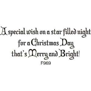  Special Wish Star Filled Christmas Greeting Rubber Stamp 