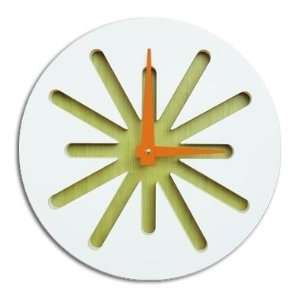  White and Green Splat Clock   16