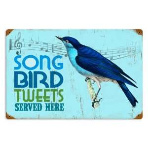  Bird Tweets Home and Garden Vintage Metal Sign