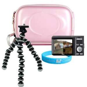  Hard Light Pink Camera Zip Case for Nikon Coolpix S560 