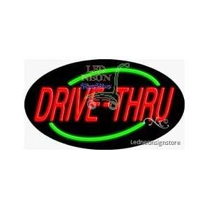  Drive Thru Neon Sign 17 Tall x 30 Wide x 3 Deep 