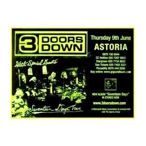  3 DOORS DOWN London Astoria 9th June 2005 Music Poster 