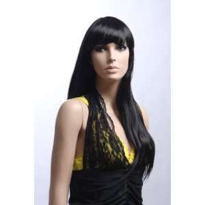  Brand New Long Straight Black Female Wig Synthetic Hair 