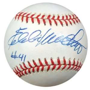  Eddie Mathews Autographed NL Baseball #41 PSA/DNA #K31896 