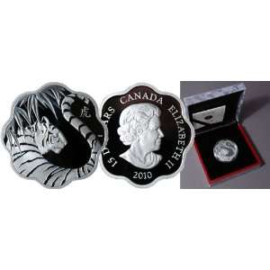 Canada 2010 Year of the Tiger Chinese Lunar Zodiac $15 Lotus Shaped 
