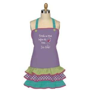  Kay Dee Designs Embroidered Frill Apron, Drink No Wine 