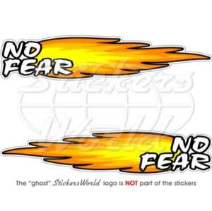 NO FEAR FIRE Flame 8 (200mm) Vinyl Stickers, Decals x2  