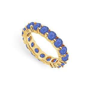  Blue Sapphire Eternity Band  14K Yellow Gold 3.00 CT TGW 