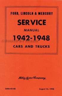 1942 1946 1947 1948 Ford Shop Manual Car and Pickup Truck Repair 