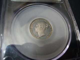 1853 Sixpence proof   slabbed CGS UNC 80  