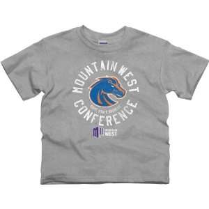  Boise State Broncos Youth Conference Stamp T Shirt   Ash 