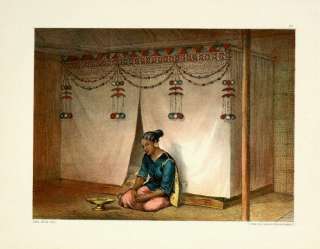 ANTIQUE PRINT  MALAYAN WOMAN  BORNEO EAST INDIES 1881  